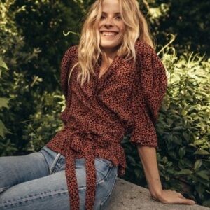 Doen | Cherry Print Amaranta Top | M